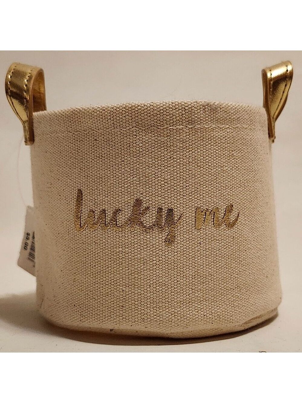 Retro Bath and Body Works lucky me Gift Bag RARE Candle Holder Gold Handles